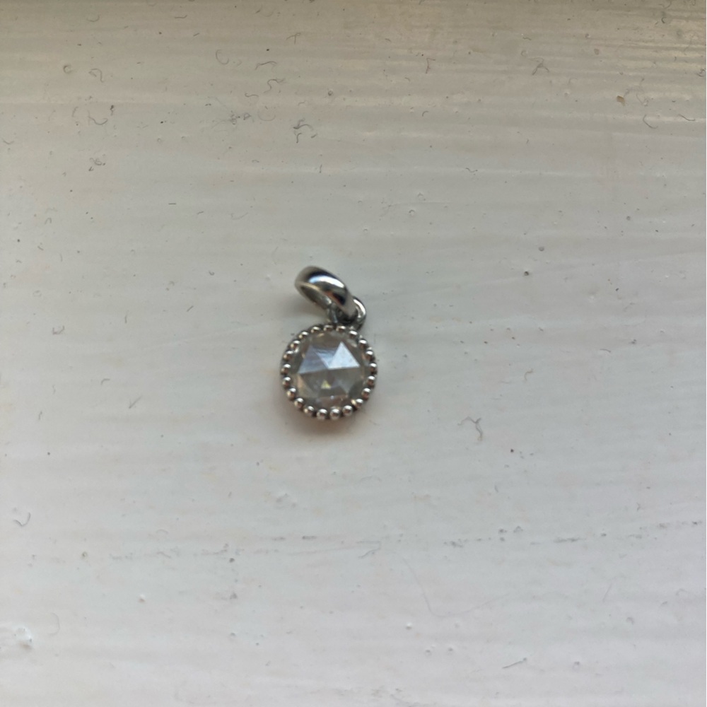 Rose Cut Moissanite Silver Pendant